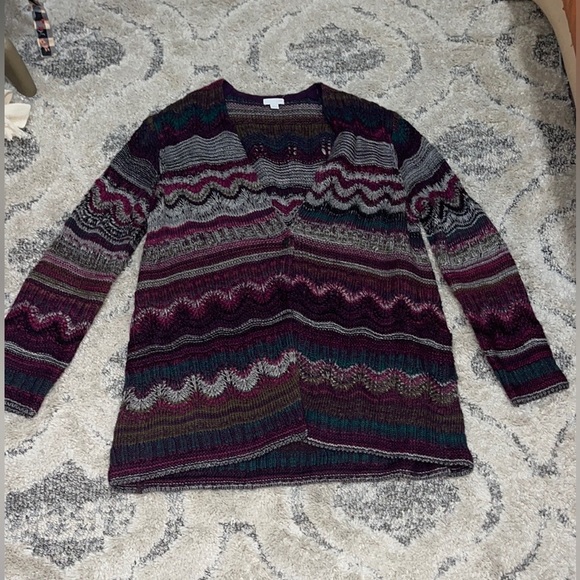 J.Jill Multicolor Cardigan  Long Sleeve Knit Sweater NWOT - Picture 5 of 9